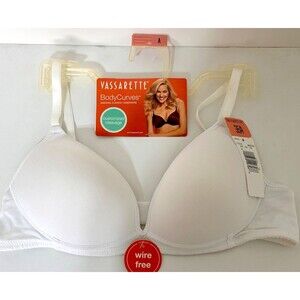 NWT Hanes All Over Comfort T-Shirt Bra 36A White Ice Wire Free Wireless